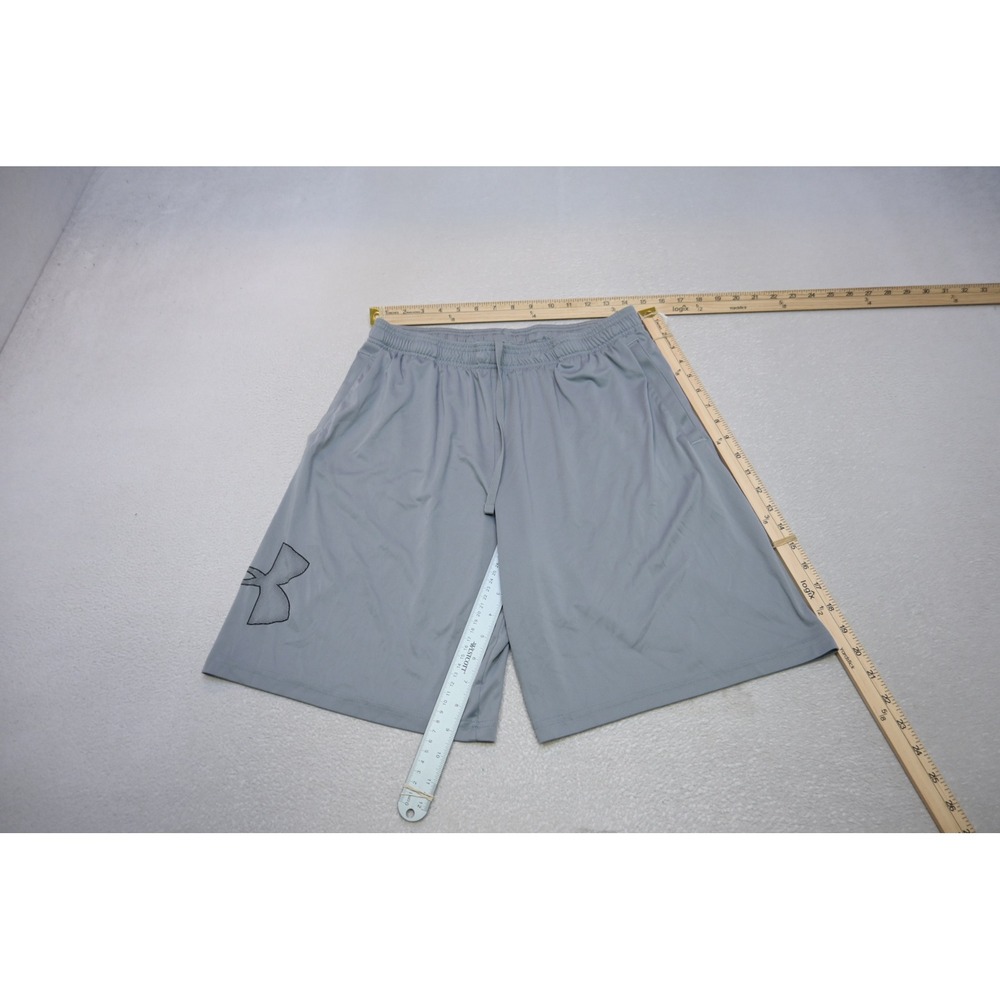 Under Armour Gym Shorts Mens XL Gray HeatGear Loose Fit Athletic Pockets EUC
